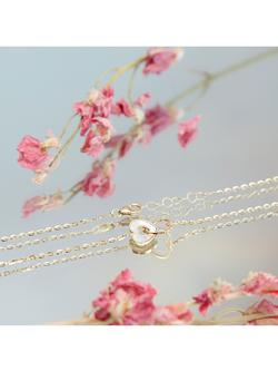 IBB 9ct Gold Mother of Pearl Interlocked Heart Necklace, Gold - view 2, Gold