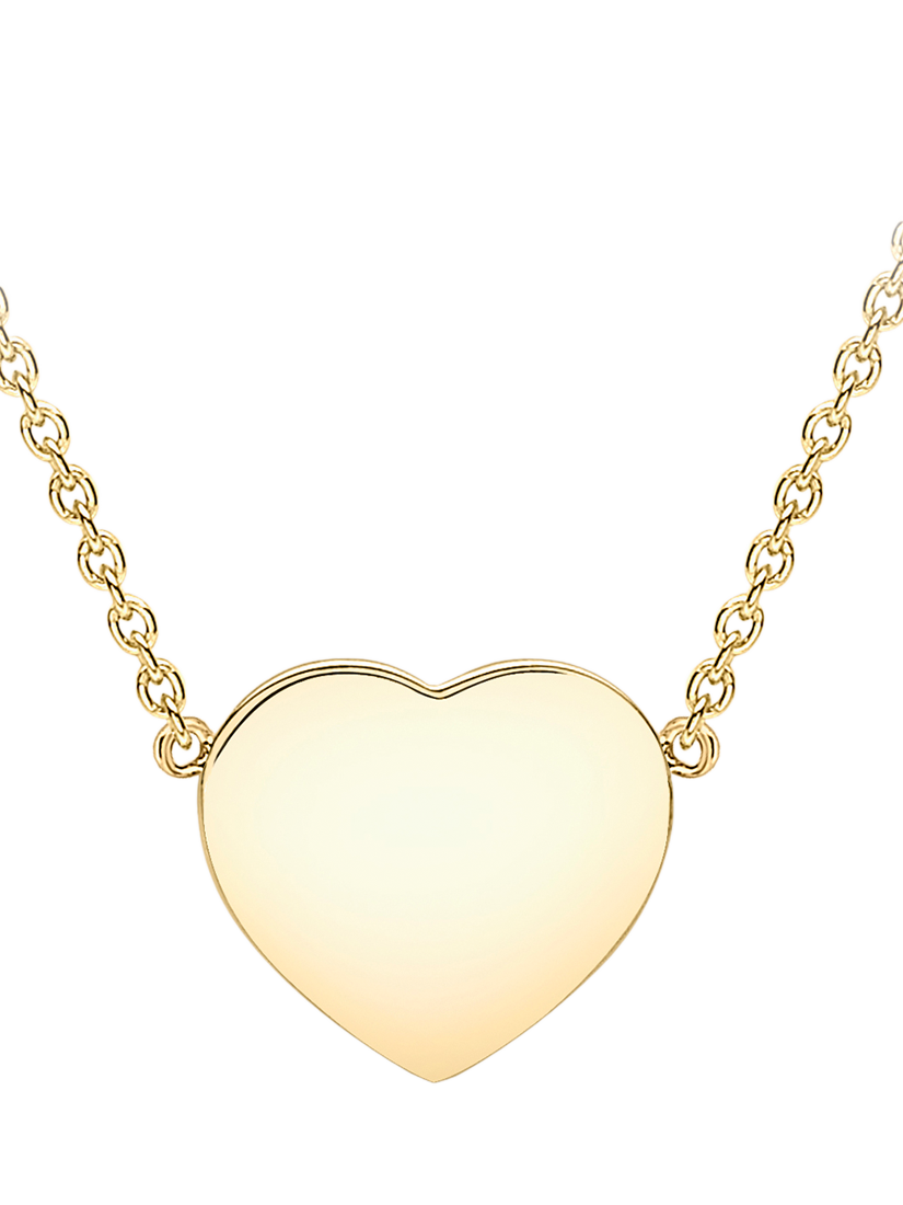 Product image 1 of 5, which shows IBB 9ct Gold Heart Pendant Necklace, Gold