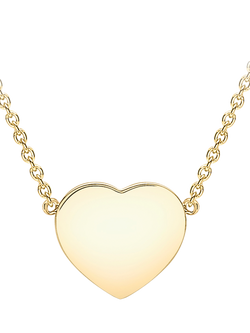 IBB 9ct Gold Heart Pendant Necklace, Gold, Gold