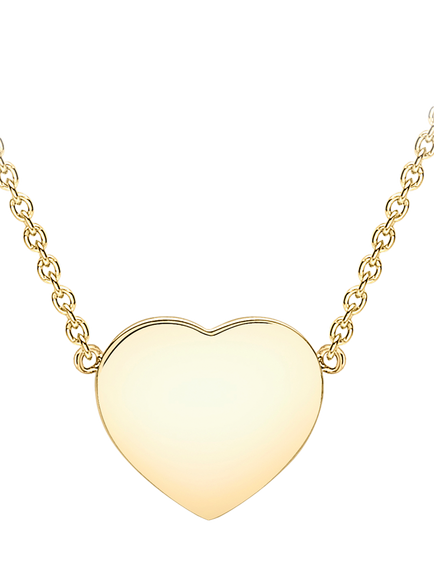 IBB 9ct Gold Heart Pendant Necklace, Gold, Gold
