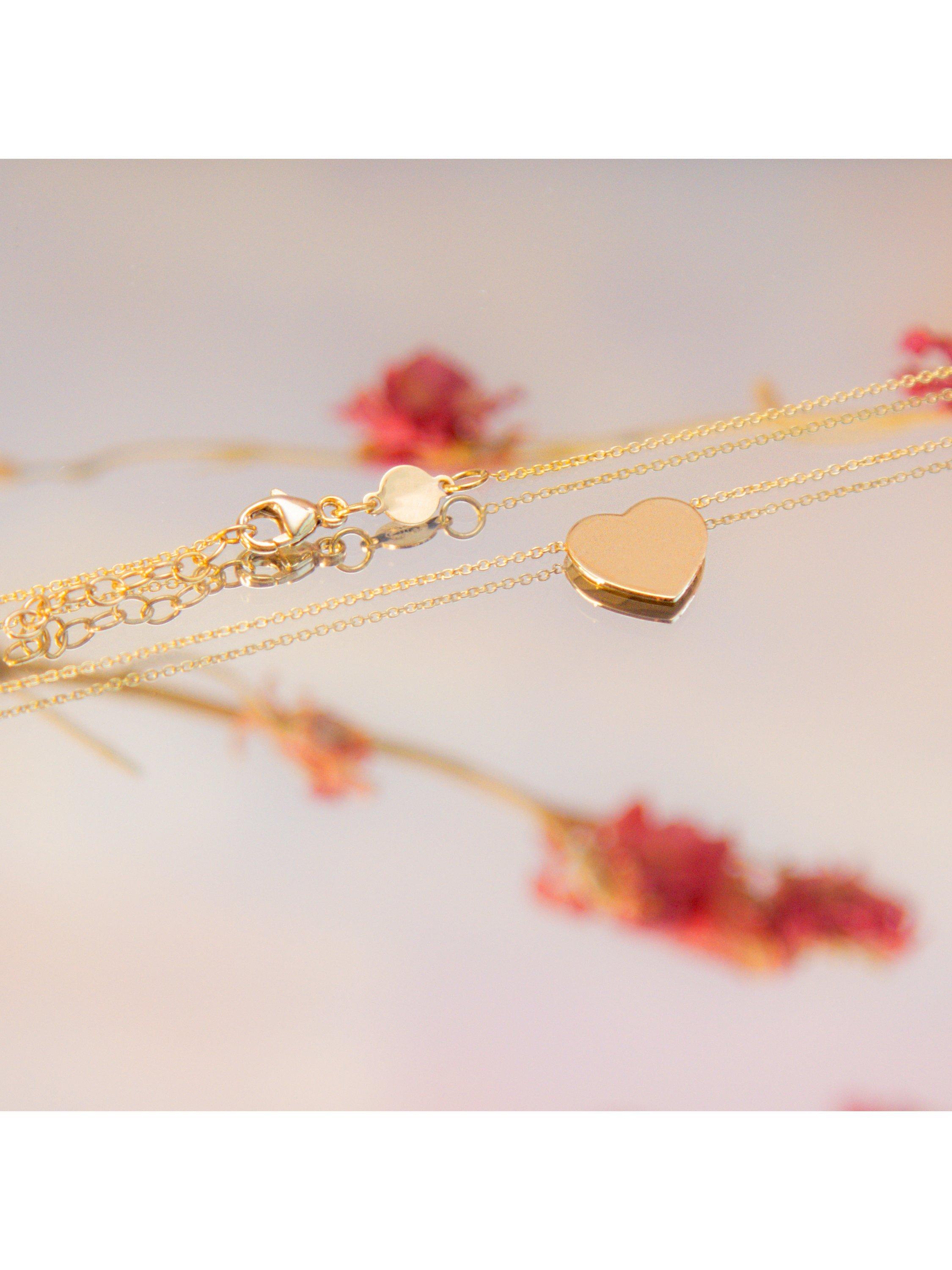 Product image 2 of 5, which shows IBB 9ct Gold Heart Pendant Necklace, Gold