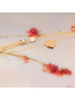 IBB 9ct Gold Heart Pendant Necklace, Gold - view 2, Gold