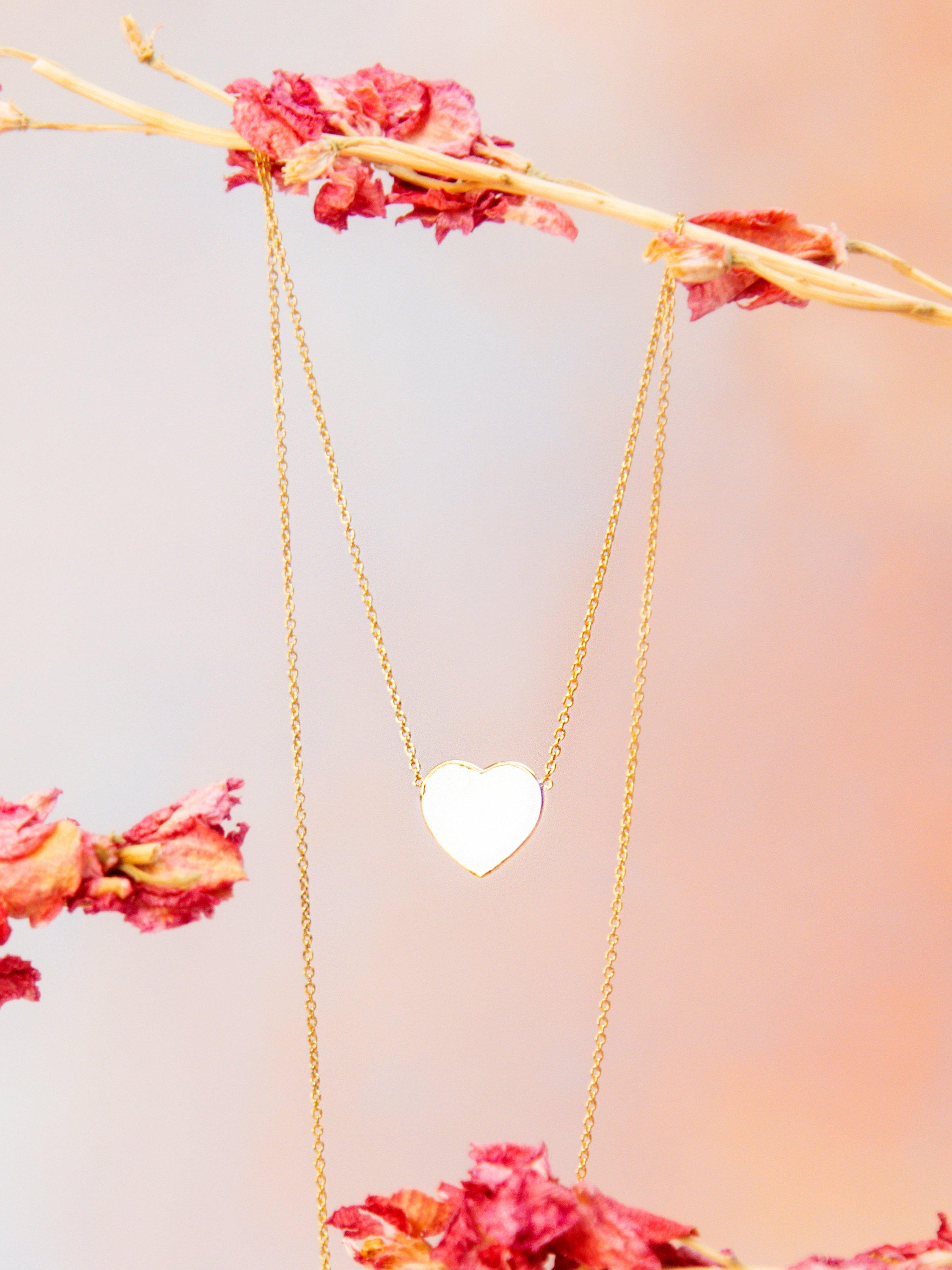 Product image 3 of 5, which shows IBB 9ct Gold Heart Pendant Necklace, Gold