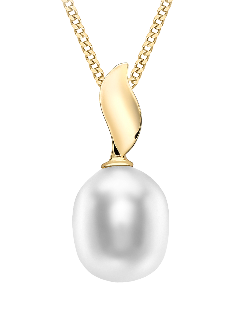 Product image 1 of 5, which shows IBB 9ct Gold Freshwater Pearl Pendant Necklace, Gold