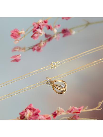 IBB 9ct Gold Cubic Zirconia Pear Pendant Necklace, Gold - view 2, Gold