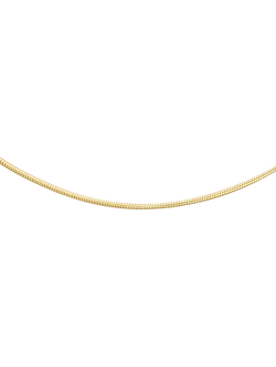 IBB 18ct Gold Mini Round Snake Chain Necklace, Gold, Gold