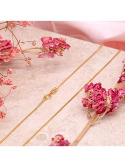 IBB 18ct Gold Mini Round Snake Chain Necklace, Gold - view 2, Gold