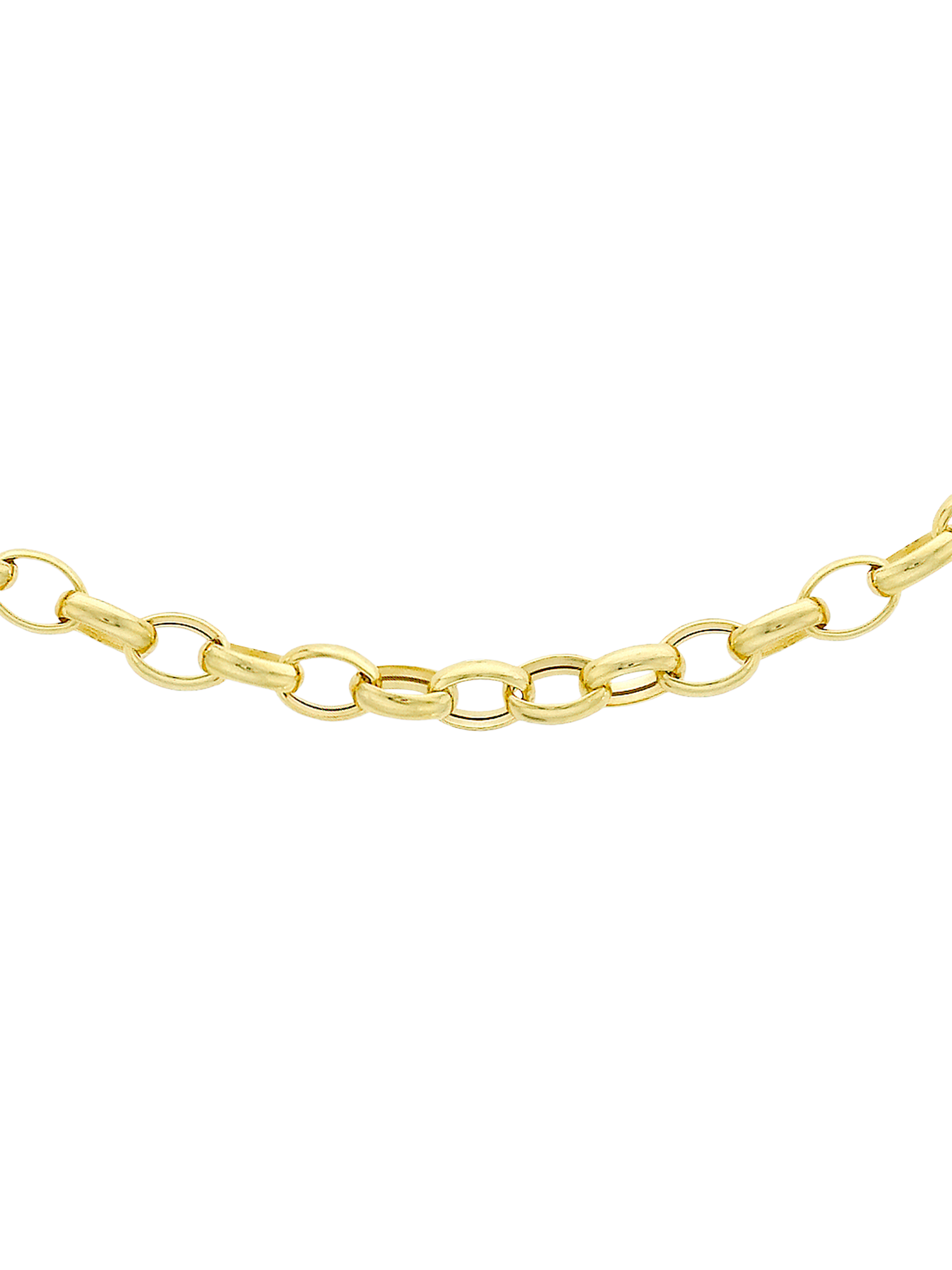 Product image 1 of 4, which shows IBB 18ct Gold 130 Oval Belcher Chain Necklace, Gold