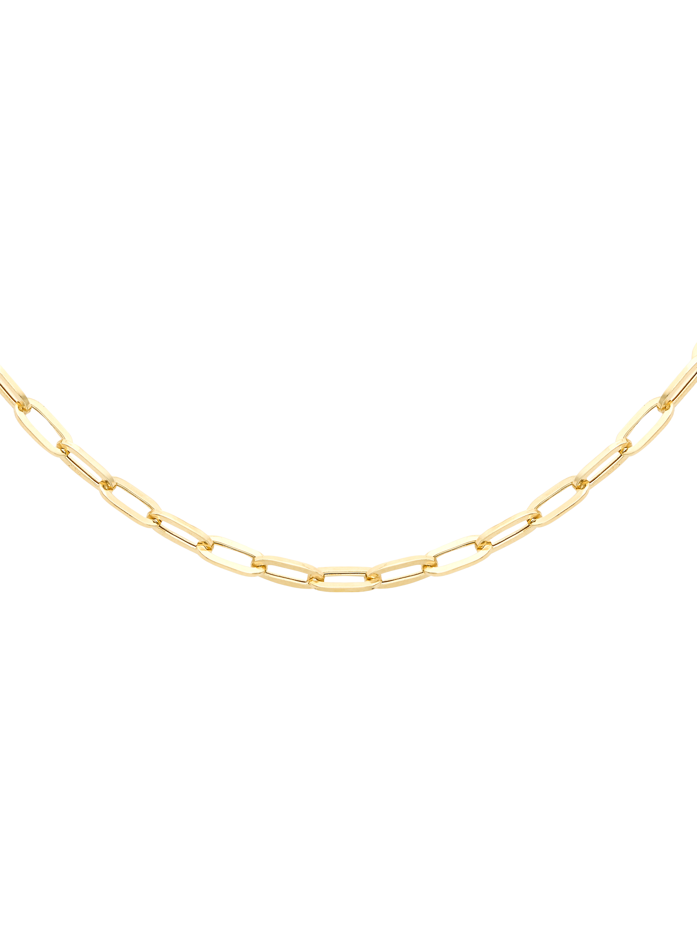 Product image 1 of 4, which shows IBB 18ct Yellow Gold Paperclip Chain Necklace, Gold