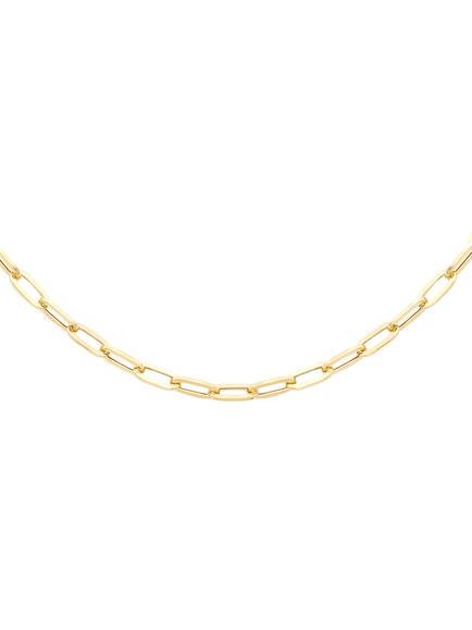 IBB 18ct Yellow Gold Paperclip Chain Necklace, Gold, Gold