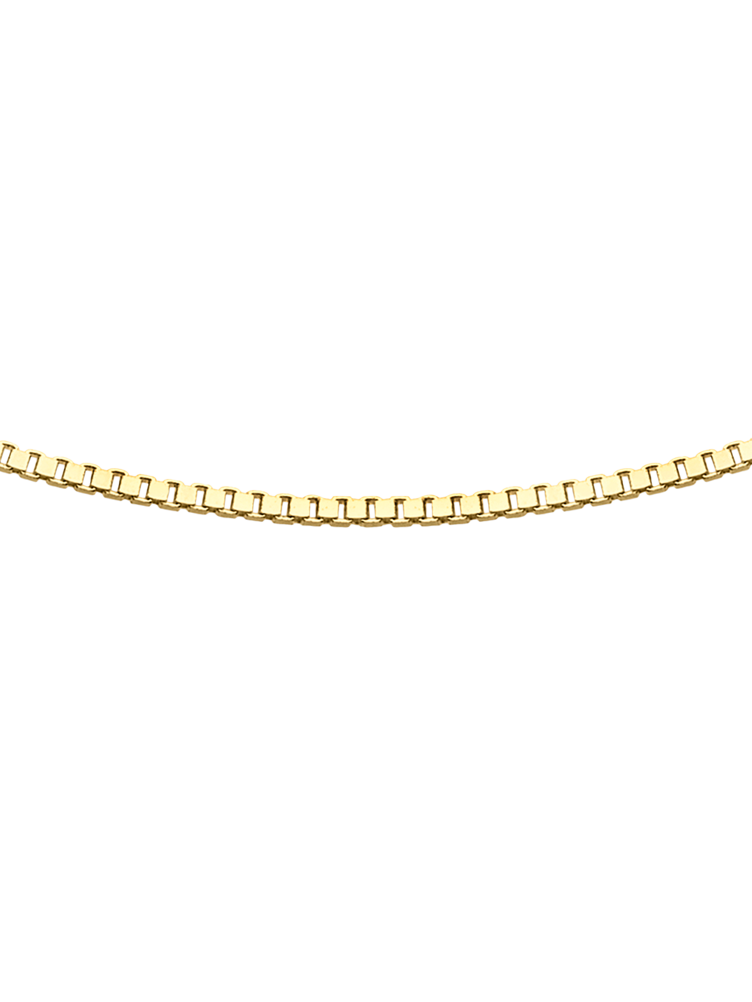 Product image 1 of 4, which shows IBB 18ct Yellow Gold 8-Sided Box Chain Necklace, Gold