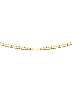 IBB 18ct Yellow Gold 8-Sided Box Chain Necklace, Gold, Gold