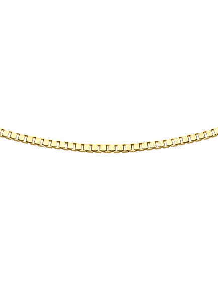 IBB 18ct Yellow Gold 8-Sided Box Chain Necklace, Gold, Gold