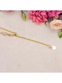 IBB 18ct Gold Heart Spiga Lariat Chain Necklace, Gold - view 2, Gold