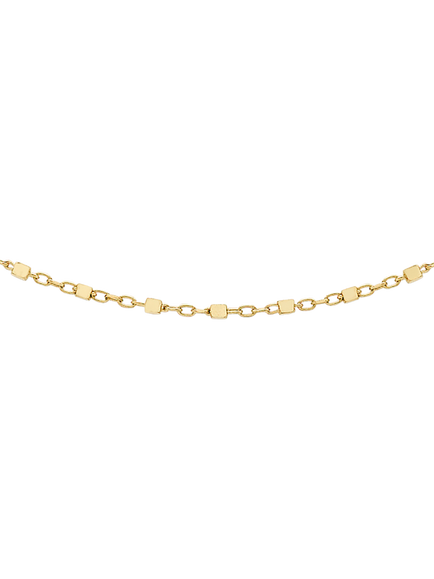 IBB 18ct Gold 7 Cube Link Chain Necklace, Gold, Gold