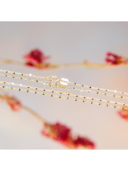 IBB 18ct Gold 7 Cube Link Chain Necklace, Gold - view 2, Gold