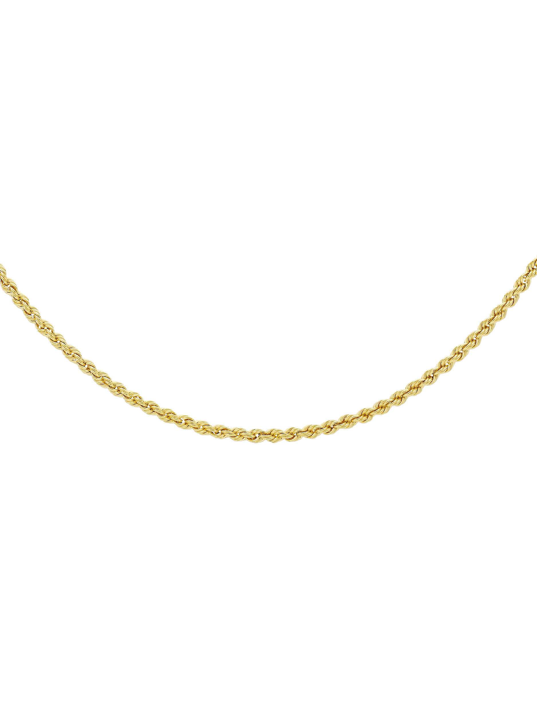 Product image 1 of 5, which shows IBB 18ct Gold Rope Chain Necklace, Gold