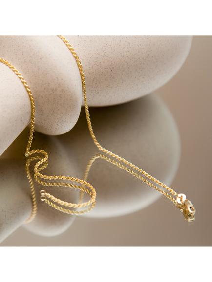 IBB 18ct Gold Rope Chain Necklace, Gold - view 2, Gold