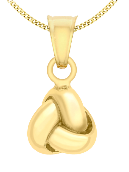 IBB 18ct Gold Triple Knot Pendant Necklace, Gold, Gold