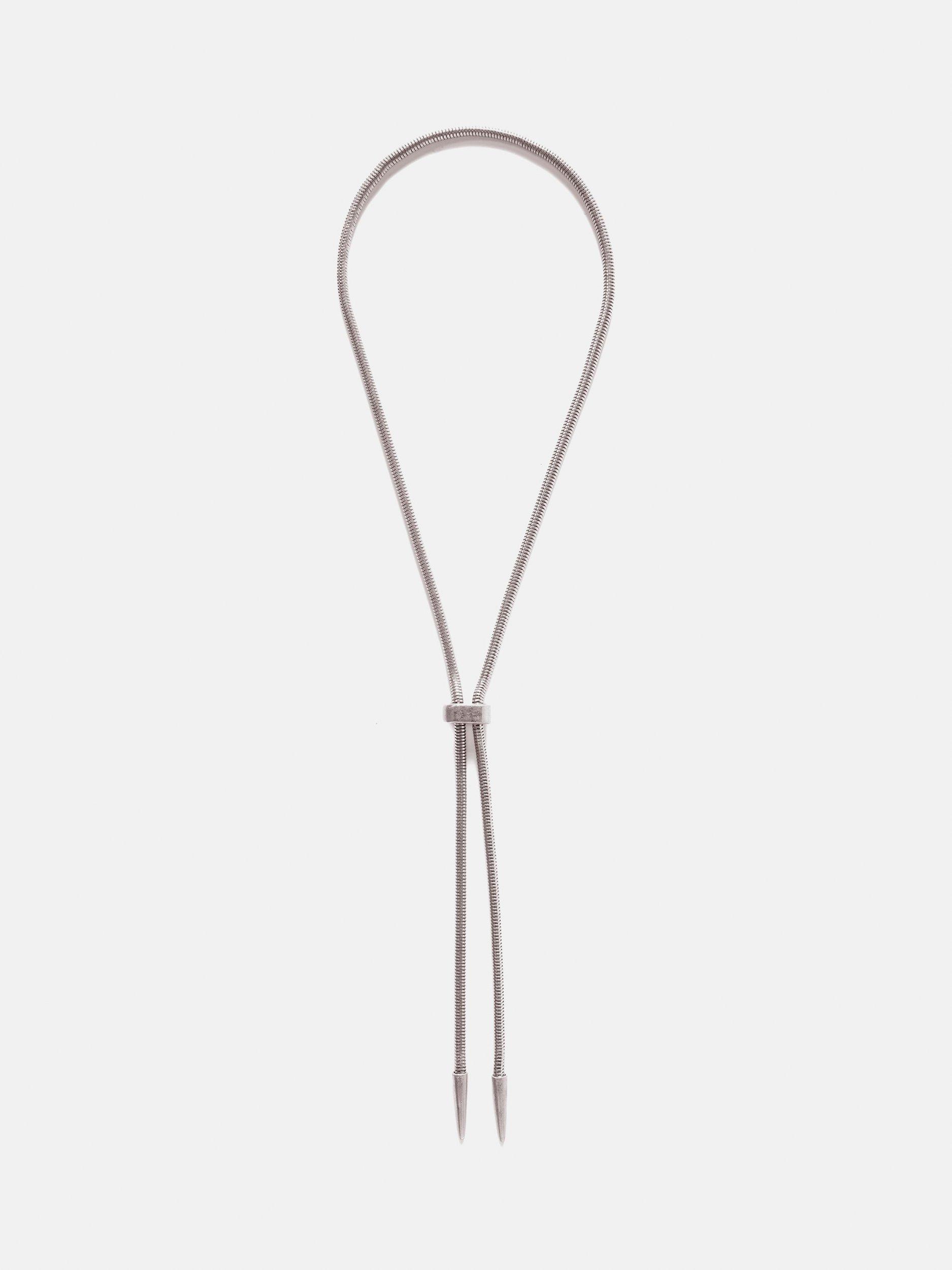 Mint Velvet Spike Lariat Necklace, Silver