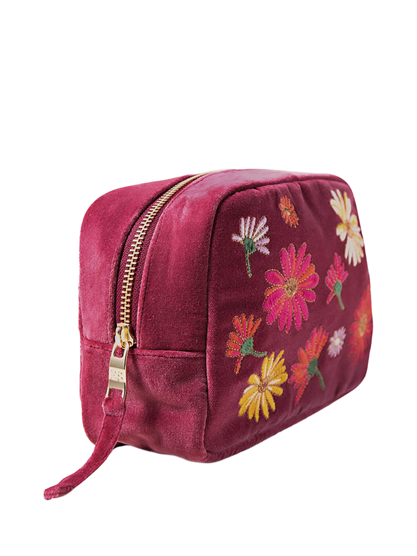 Product image 3 of 4, which shows Elizabeth Scarlett Wildflower Pure Organic Cotton Make Up Bag, Pink