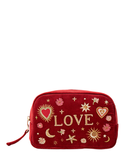 Elizabeth Scarlett Love Charm Pure Organic Cotton Make Up Bag, Red, Red