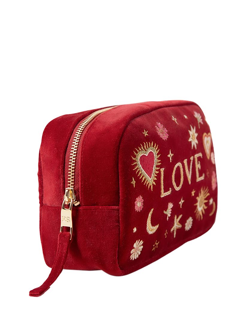 Product image 2 of 3, which shows Elizabeth Scarlett Love Charm Pure Organic Cotton Make Up Bag, Red