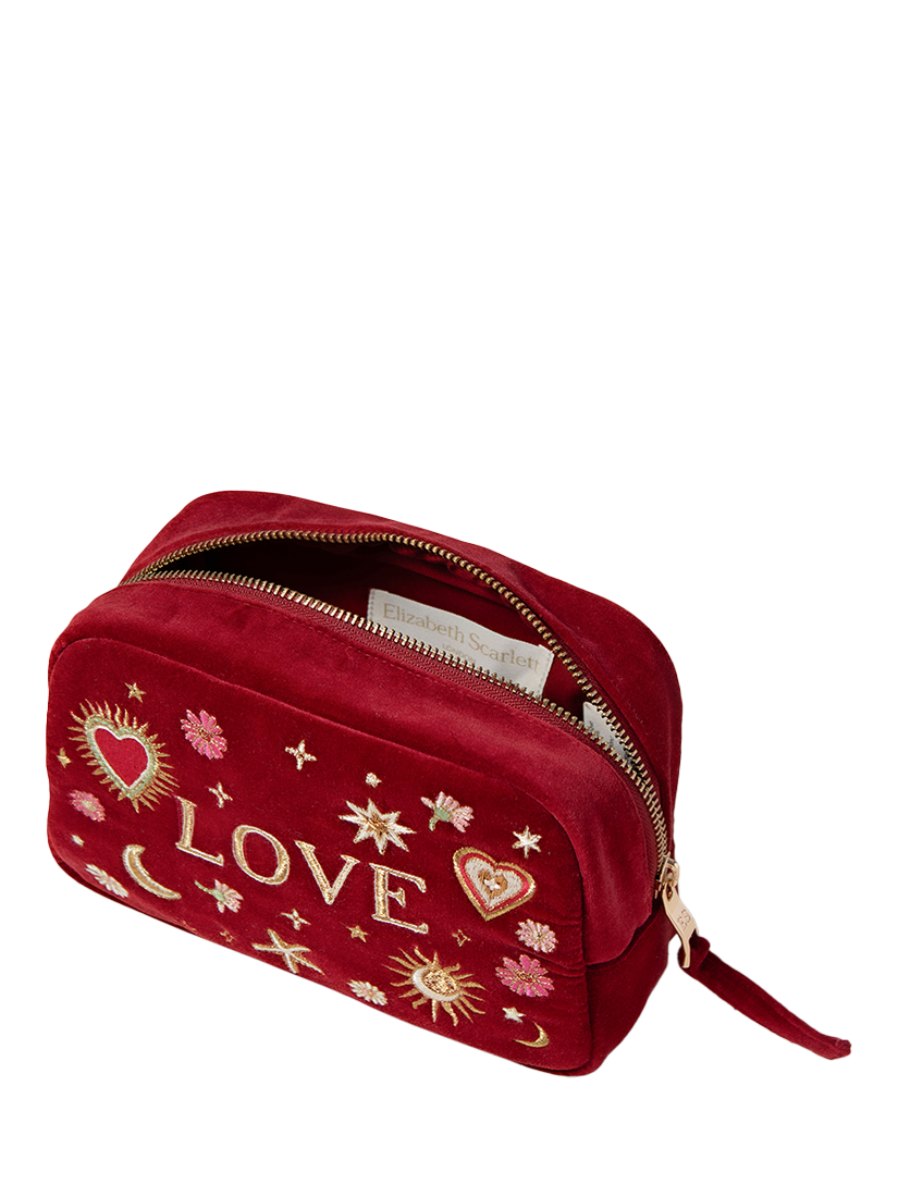 Product image 3 of 3, which shows Elizabeth Scarlett Love Charm Pure Organic Cotton Make Up Bag, Red
