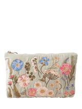 Elizabeth Scarlett Pressed Flowers Pure Organic Cotton Pouch, Green