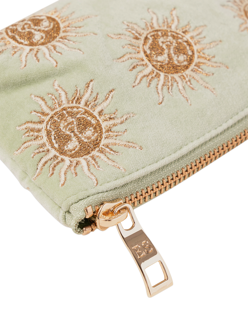 Product image 2 of 3, which shows Elizabeth Scarlett Sun Goddess Pure Organic Cotton Velvet Coin Purse, Green