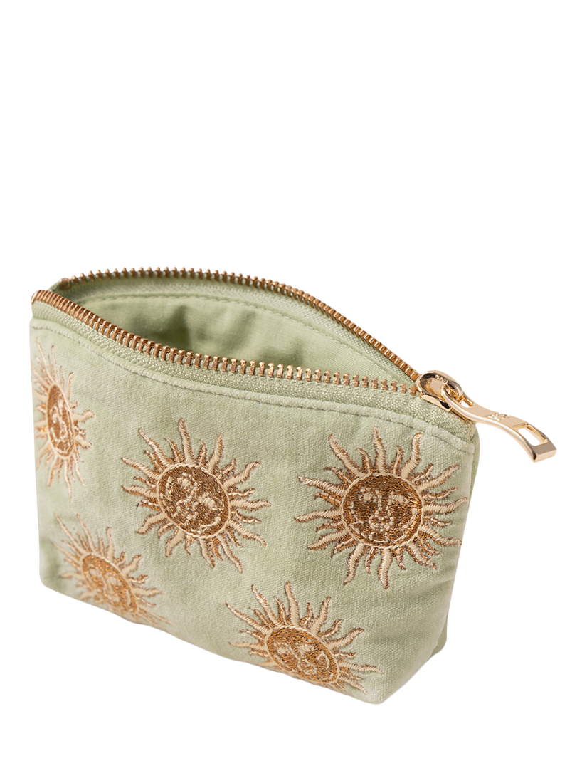 Product image 3 of 3, which shows Elizabeth Scarlett Sun Goddess Pure Organic Cotton Velvet Coin Purse, Green