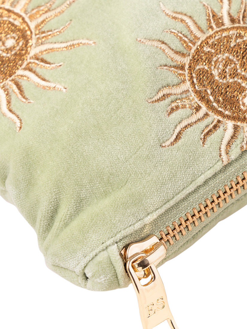 Product image 2 of 3, which shows Elizabeth Scarlett Sun Goddess Pure Organic Cotton Velvet Pouch, Green