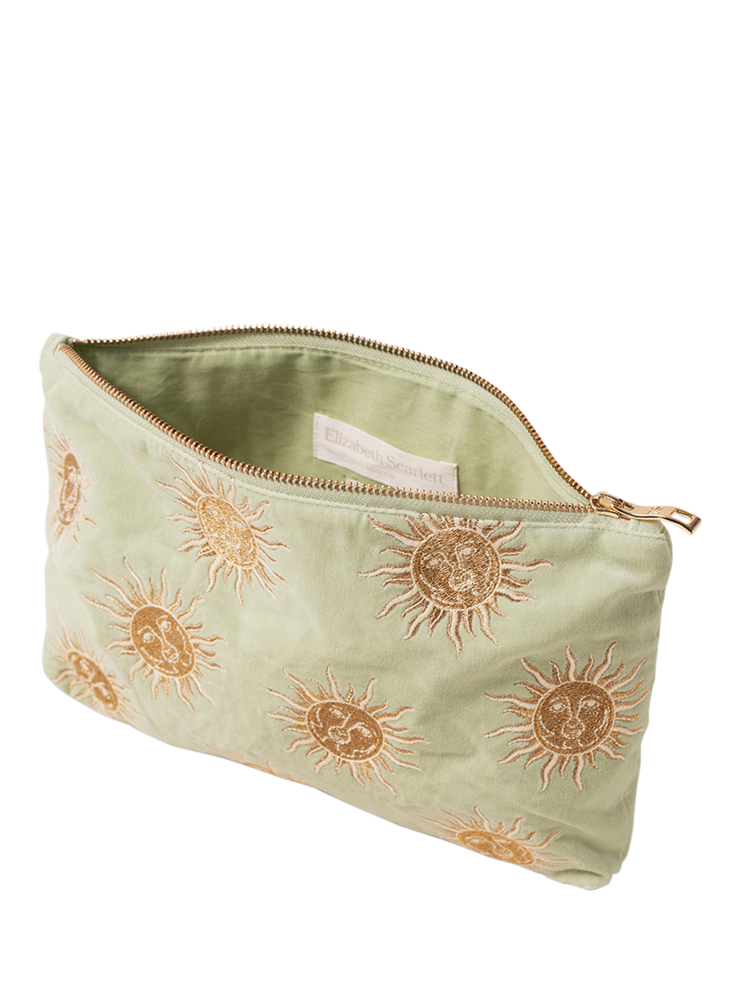 Product image 3 of 3, which shows Elizabeth Scarlett Sun Goddess Pure Organic Cotton Velvet Pouch, Green