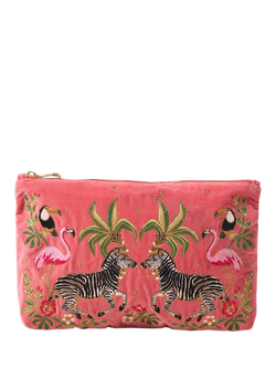 Elizabeth Scarlett Zebra Pure Organic Cotton Pouch, Pink, Pink
