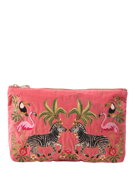 Elizabeth Scarlett Zebra Pure Organic Cotton Pouch, Pink, Pink
