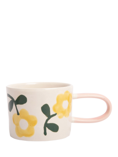 Caroline Gardner Flowers Glazed Stoneware Mug, 300ml, Multi