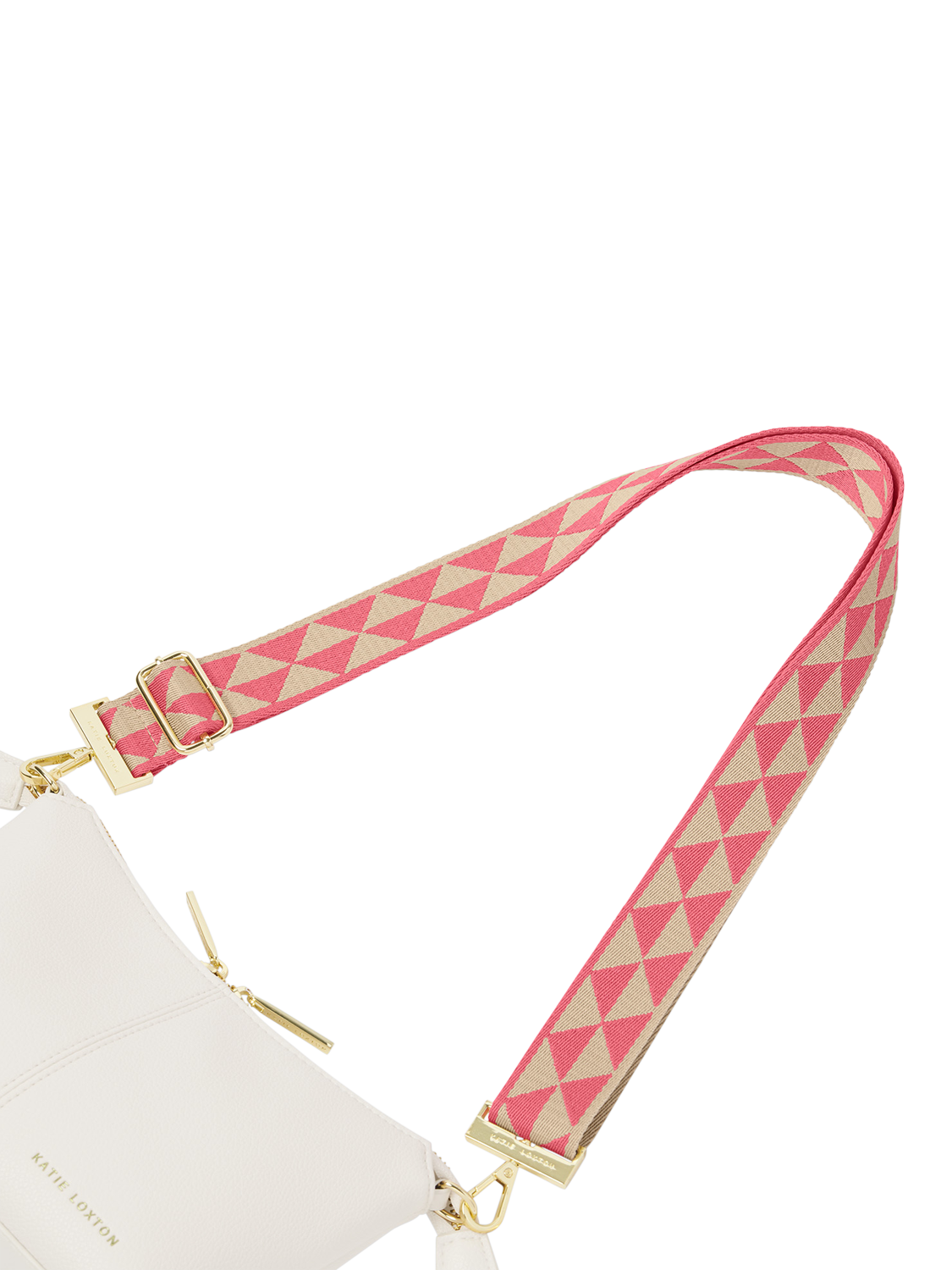 Product image 2 of 5, which shows Katie Loxton Geometric Canvas Bag Strap, Multi