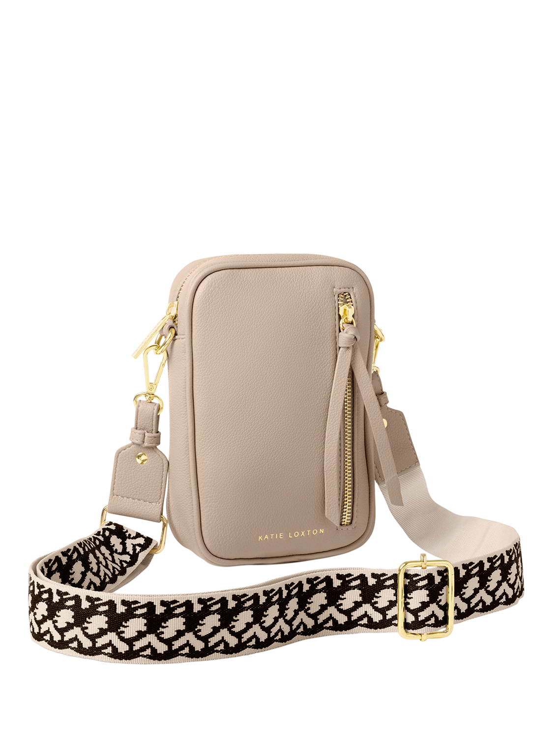Product image 1 of 6, which shows Katie Loxton Hallie Crossbody Bag, Light Taupe