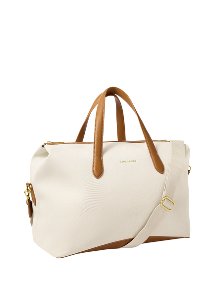 Katie Loxton Siena Canvas Cabin Bag, Cream, Cream
