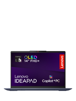 Lenovo Ideapad Slim 5 Laptop, Qualcomm Snapdragon X Plus Processor, 16GB RAM, 512GB SSD, 14" WUXGA, Blue, Blue