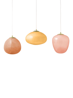 MADE Adrienne Diner Triple Pendant Ceiling Light, Pink, Pink