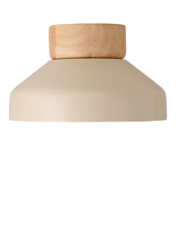 MADE Albert Wood Rose Flush Ceiling Light, Cream - view 2, Cream