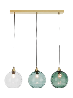 MADE Ilaria 3 Pendant Diner Ceiling Light, Blue, Blue