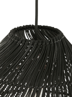 MADE Java Rattan Lampshade, Black - view 2, Black