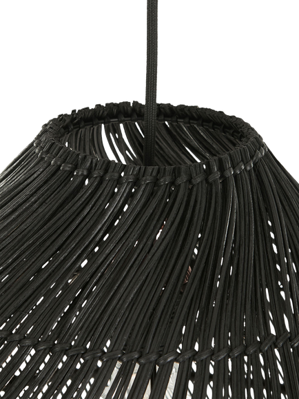 MADE Java Rattan Lampshade, Black - view 2, Black
