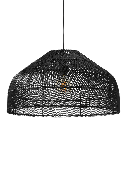 MADE Java XL Rattan Lampshade, Black, Black