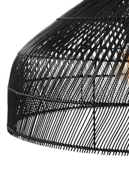 MADE Java XL Rattan Lampshade, Black - view 2, Black