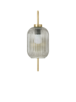 MADE Briz Textured Glass Wall Light, Grey - view 2, Grey