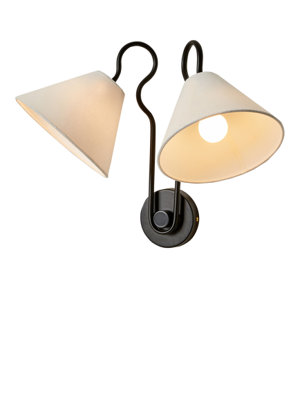 MADE Madelyn 2 Arm Wall Light, Black - view 2, Black