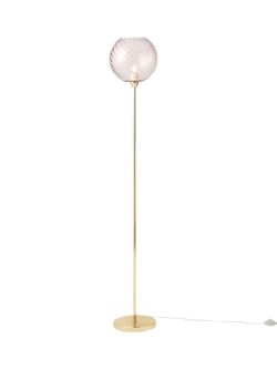 MADE Ilaria Glass Shade Floor Lamp, Pink, Pink